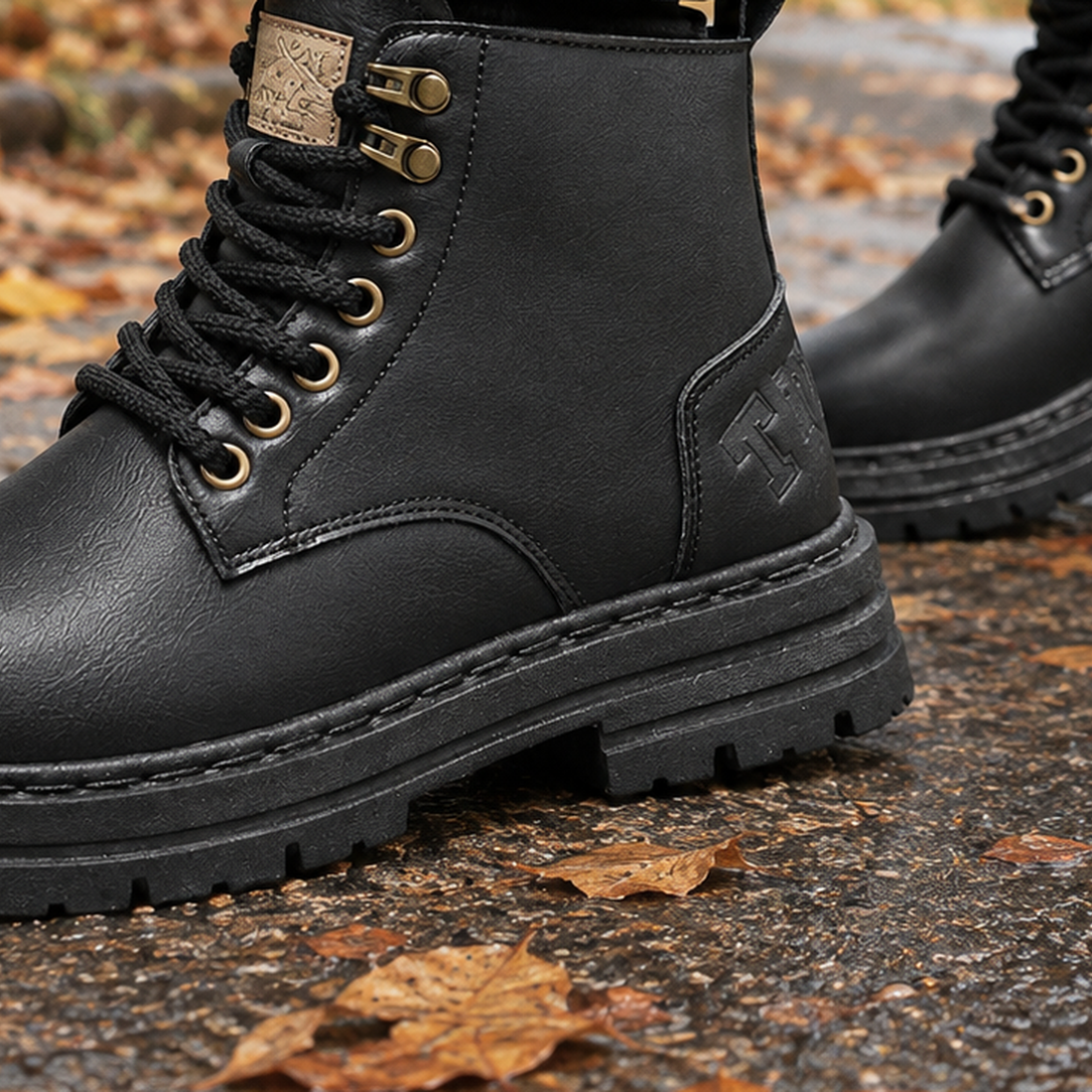Marcello Lace-Up Boots - Lead Product Detail