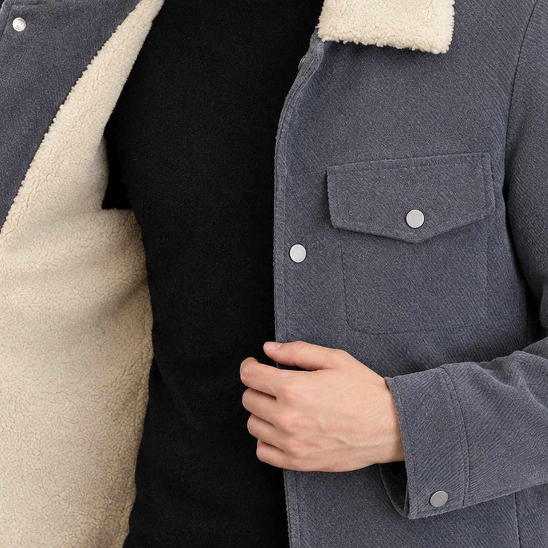 Merrick Contrast Collar Jacket - Lead Product Detail