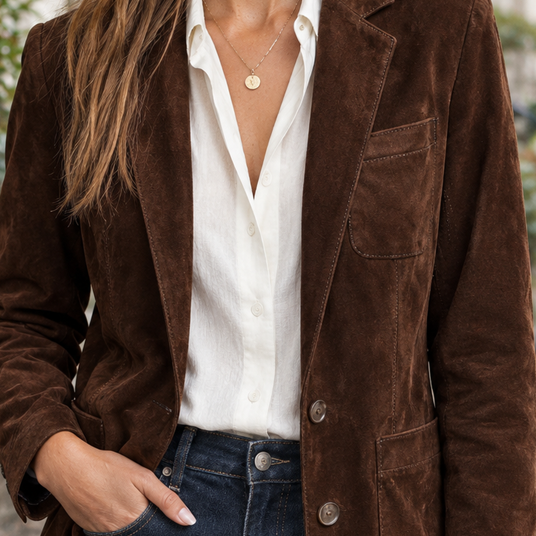 Katherine Suede Jacket - Lead Product Detail