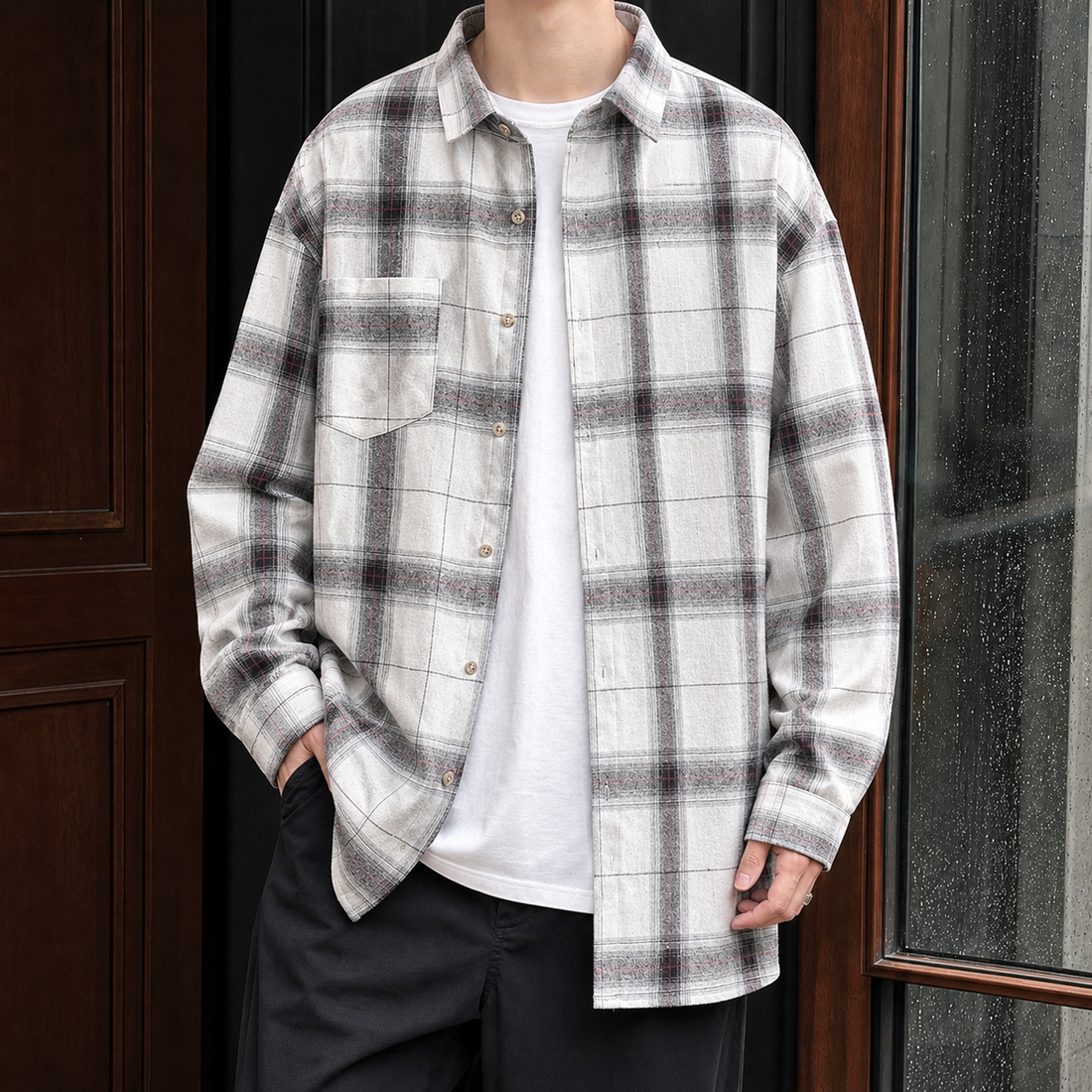 Wilder Plaid Overshirt - White Plaid