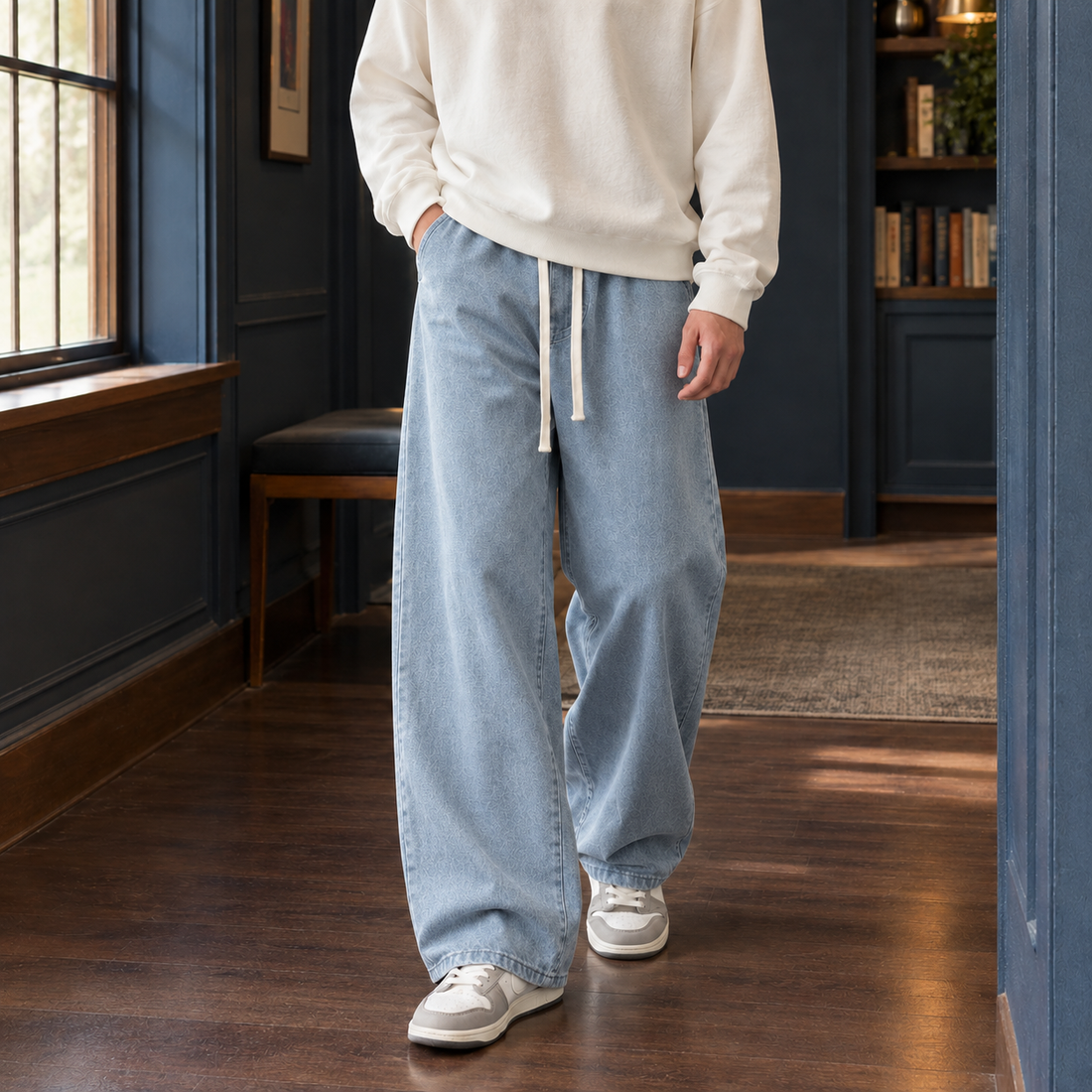 Austin Wide Leg Pants - Light Blue