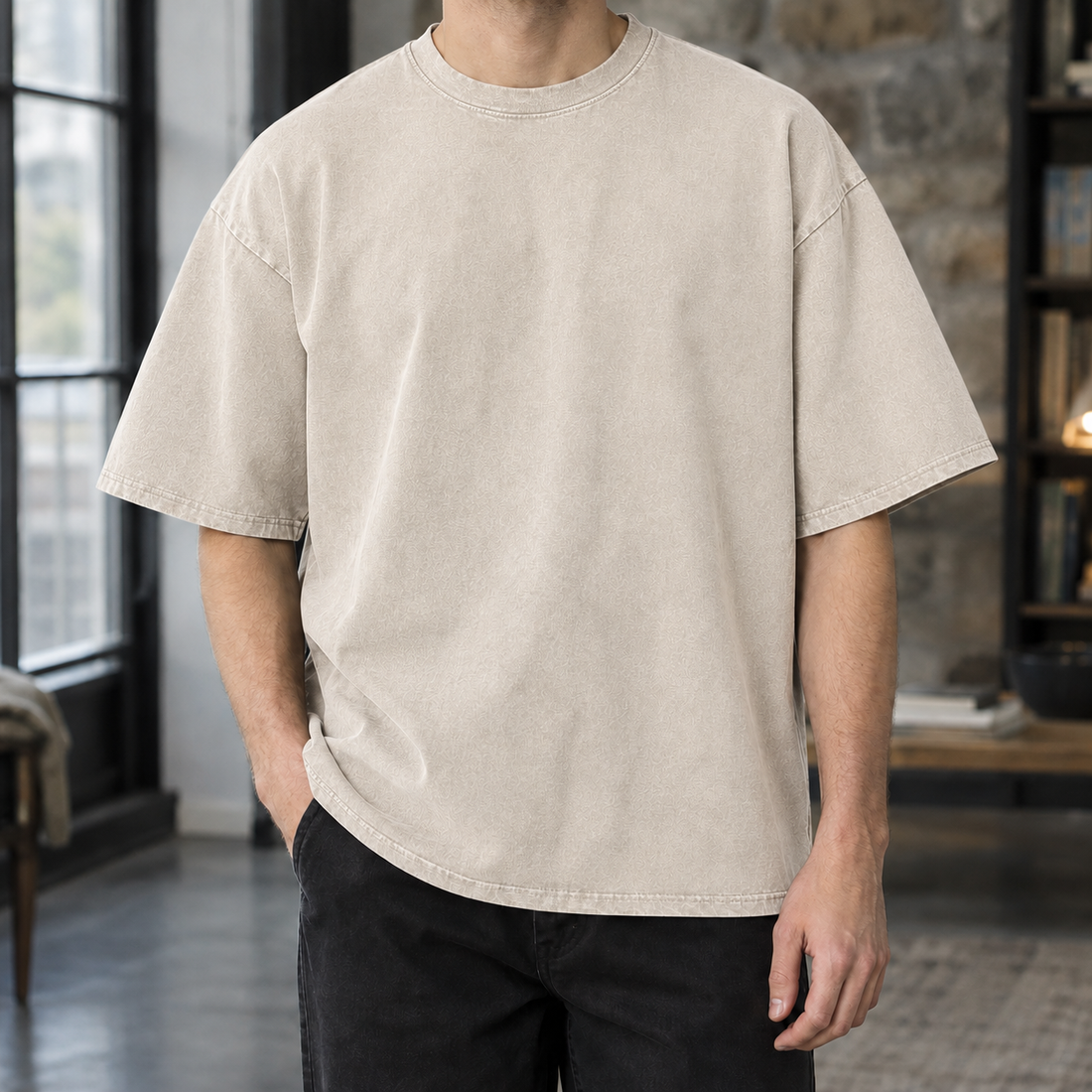 Sander Washed T Shirt - Apricot