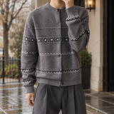 Matteo Fair Isle Cardigan - Gray