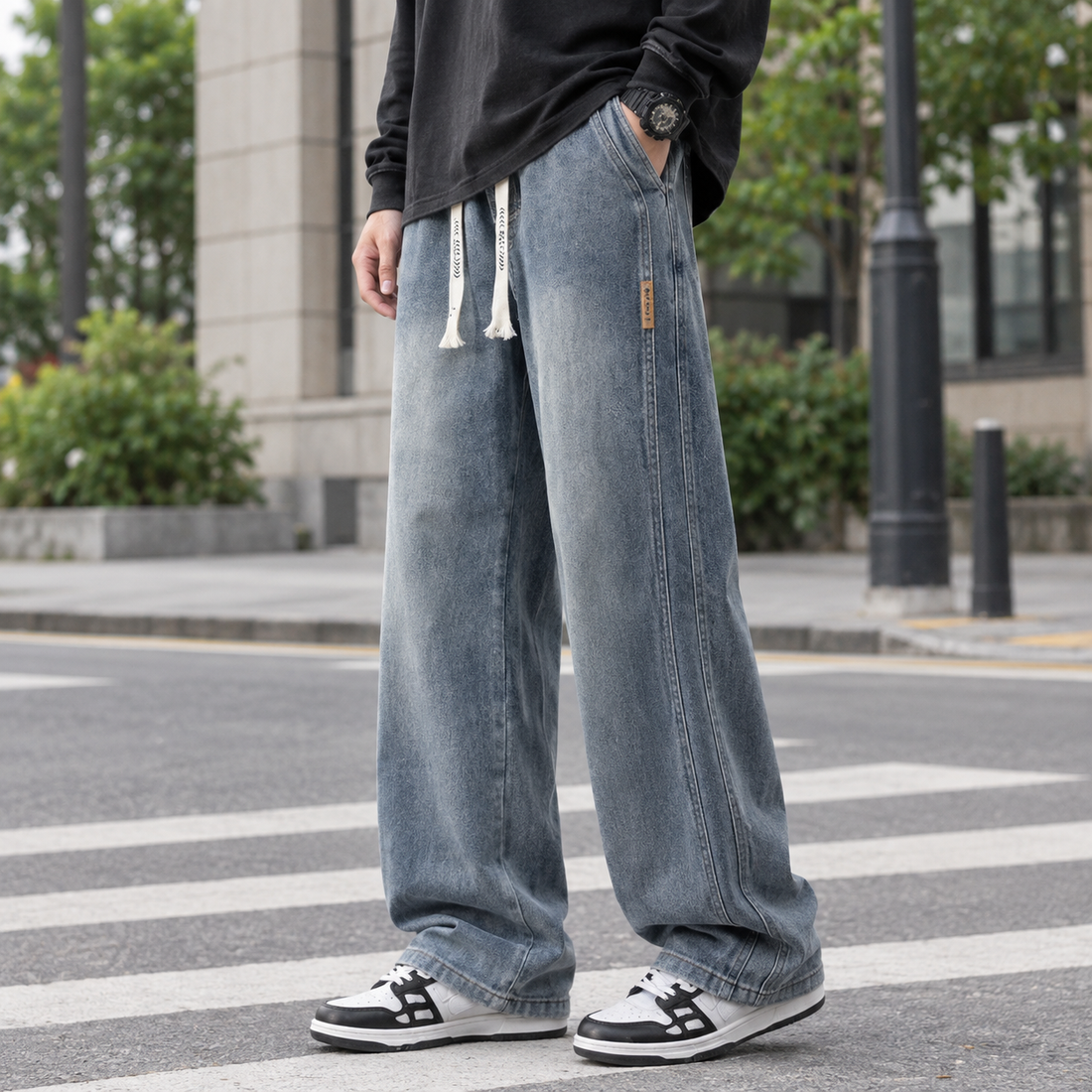 Ignatius Wide Leg Pants - Black