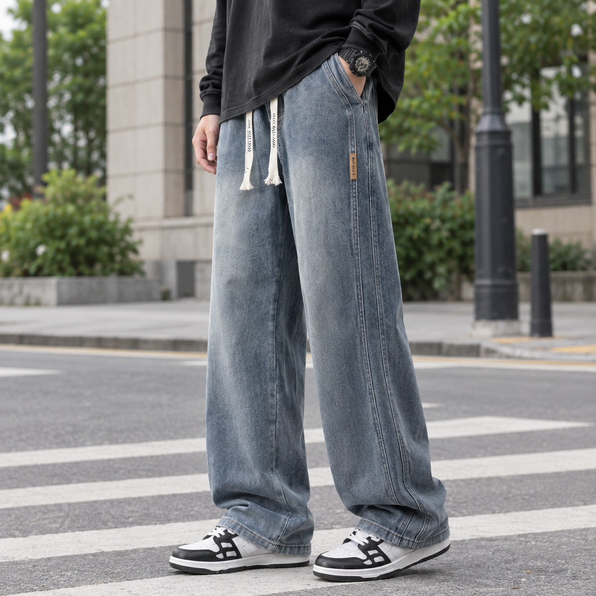 Ignatius Wide Leg Pants - Black