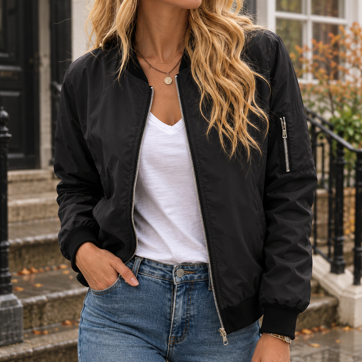 Sonia Bomber Jacket - Black