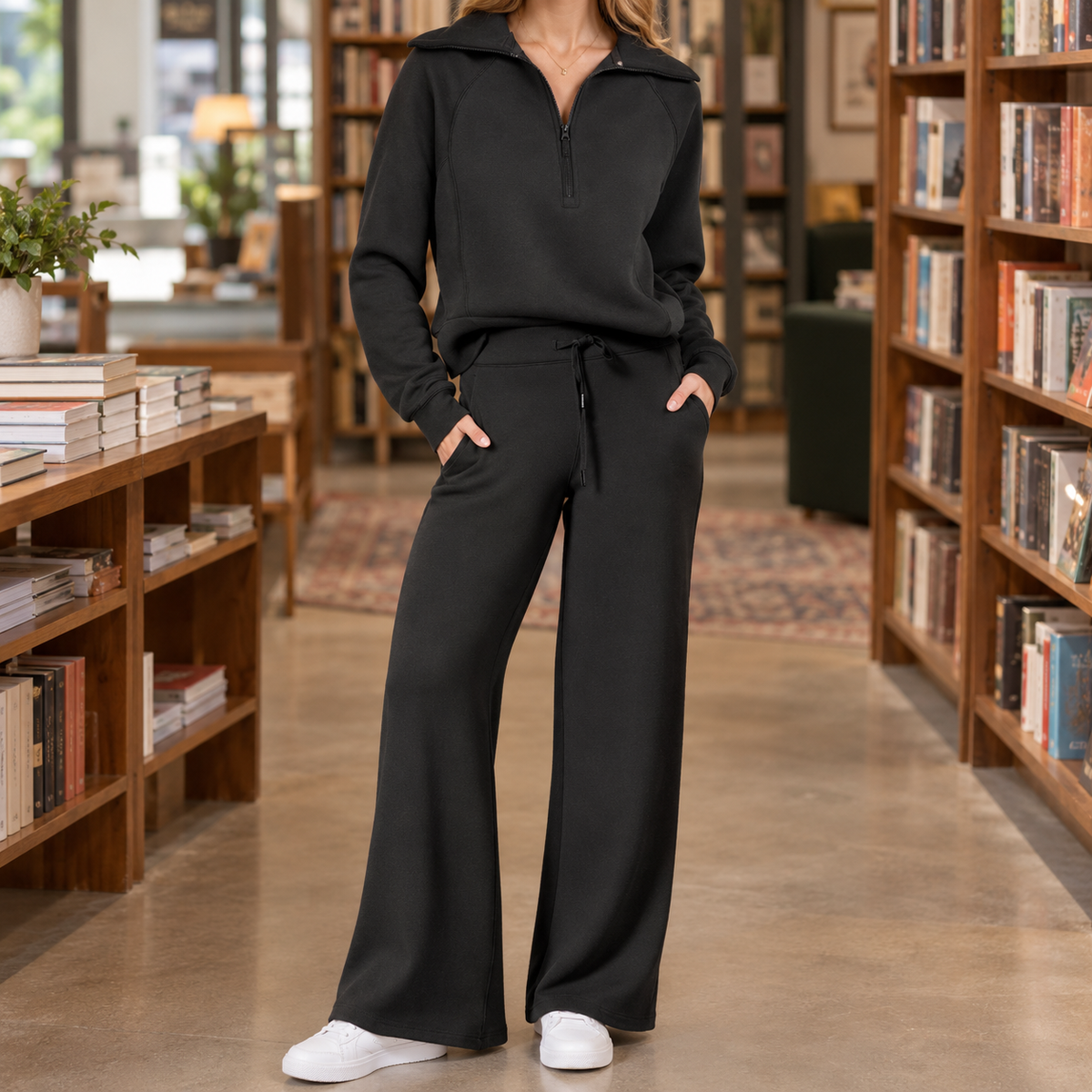 Sharon Wide Leg Set - Black