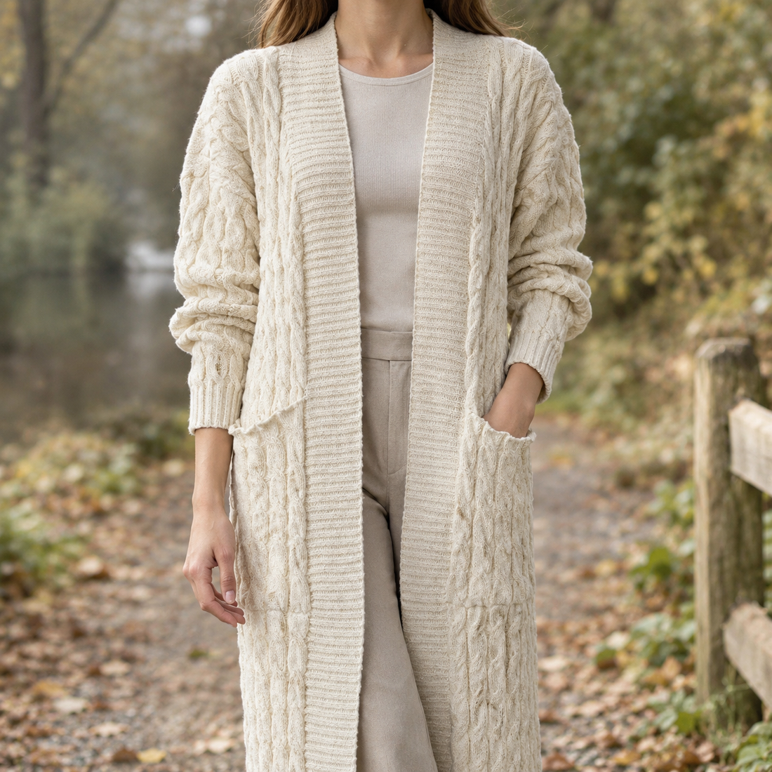 Paloma Cable Knit Cardigan - Milky White