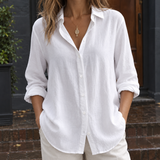 Veronique Linen Blend Shirt - White