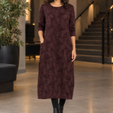 Priscilla Cocoon Dress - Wine Red