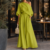 Georgina One-Shoulder Set - Yellow Green