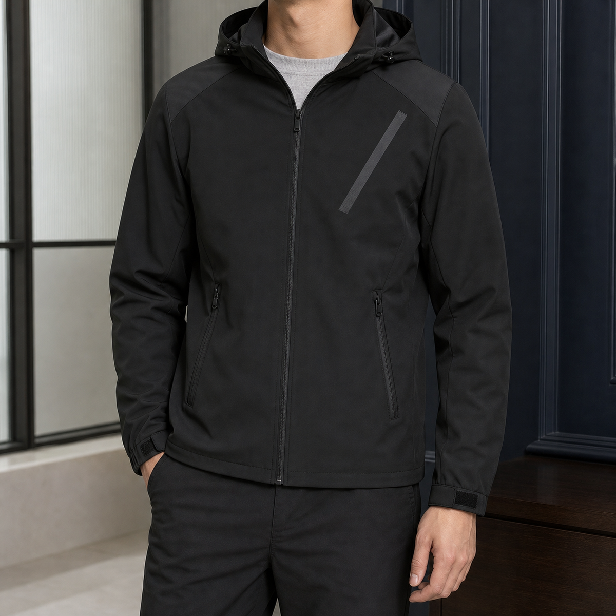 Sterling Hooded Jacket - Black