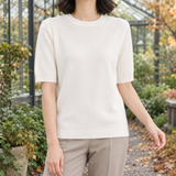 Valentina Crew Neck Sweater - White
