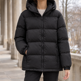 Sienna Hooded Puffer Jacket - Black