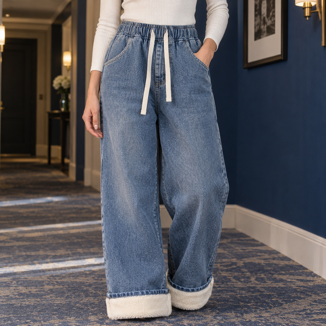 Heidi Wide Leg Pants - Vintage Blue ~
