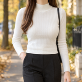 Hermione Mock Neck Top - White