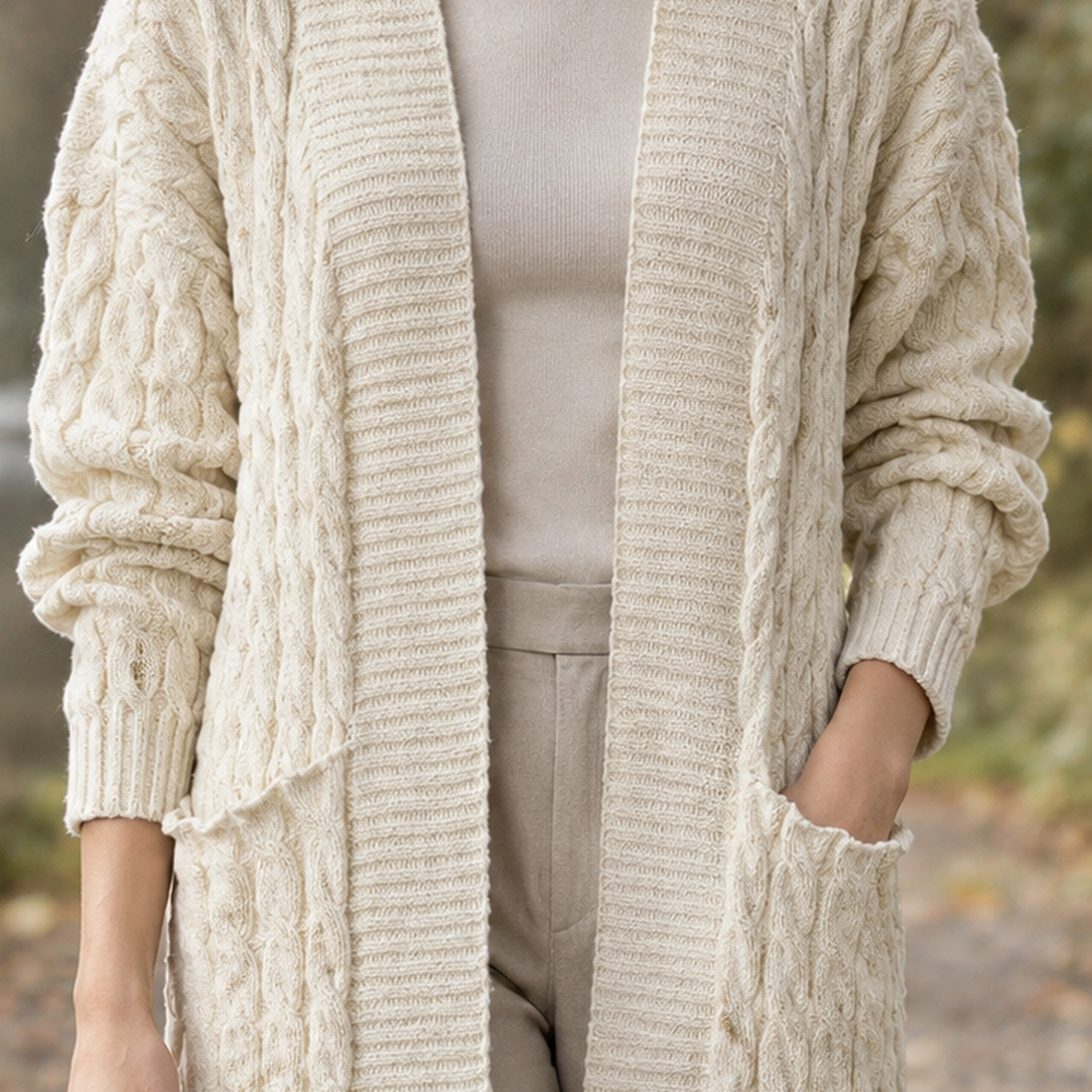 Paloma Cable Knit Cardigan - Lead Product Detail