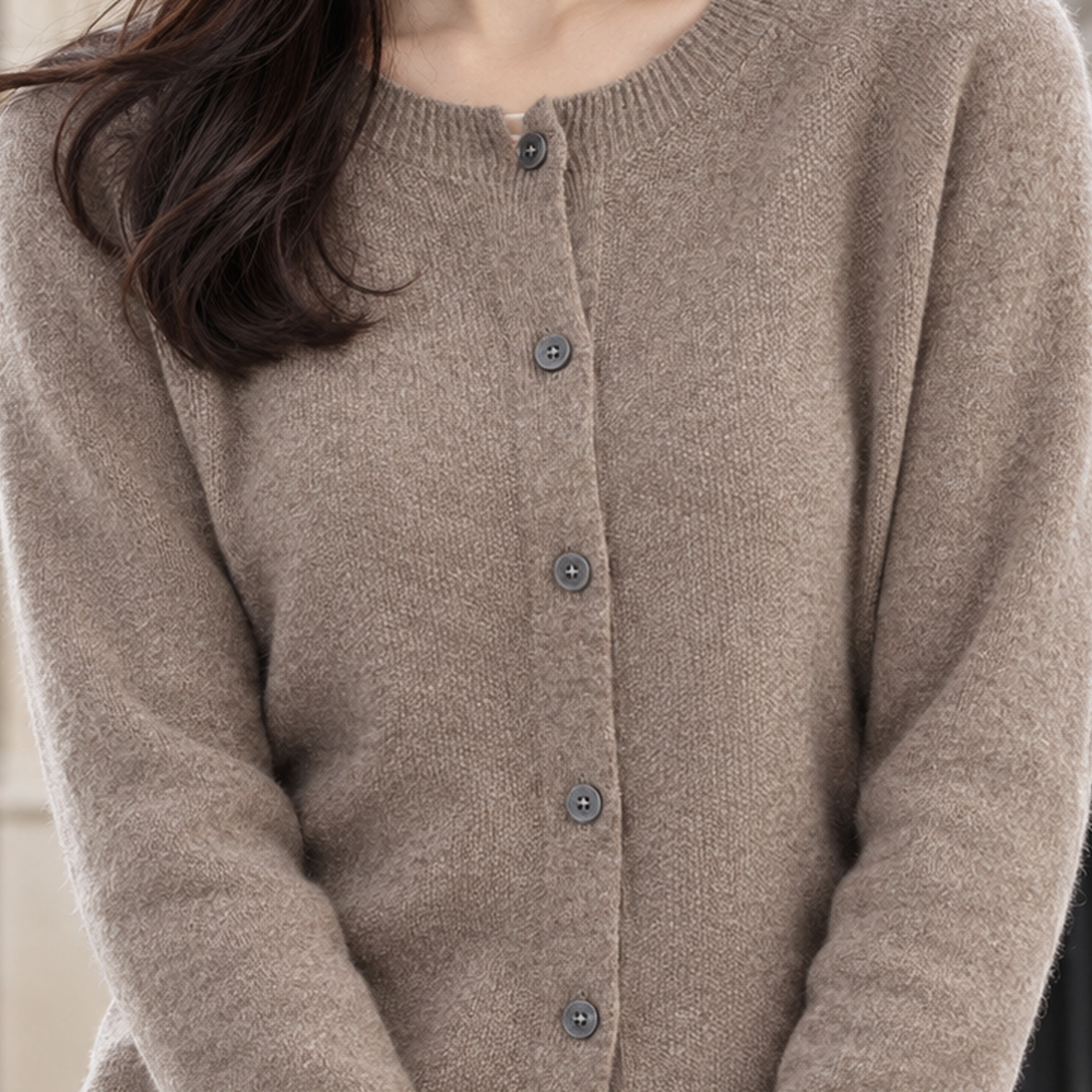 Nadine Round Neck Cardigan - Lead Product Detail