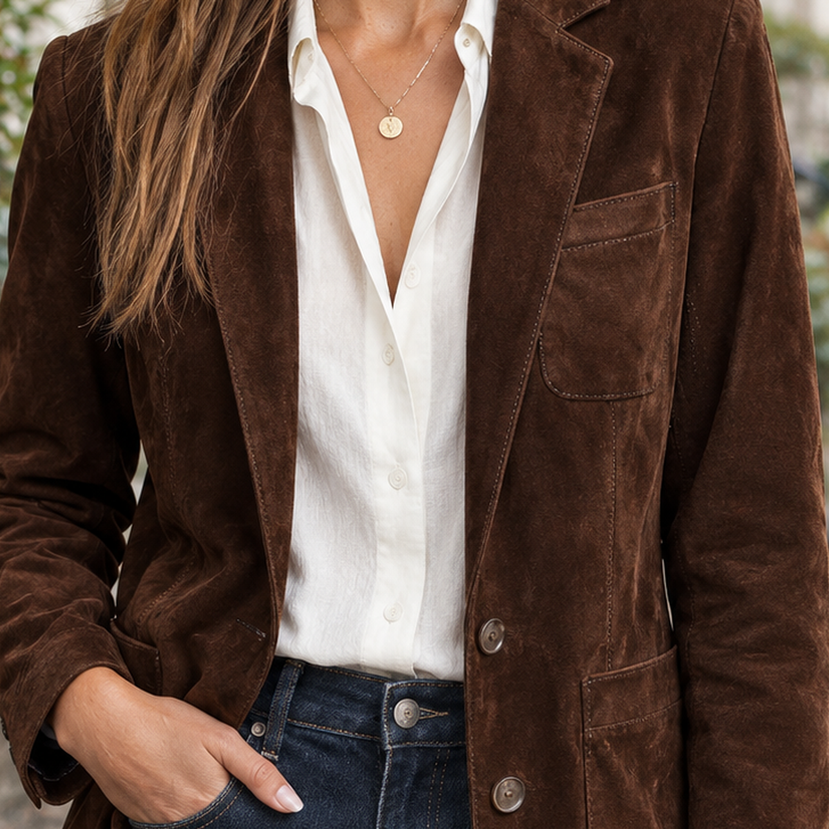 Katherine Suede Jacket - Lead Product Detail