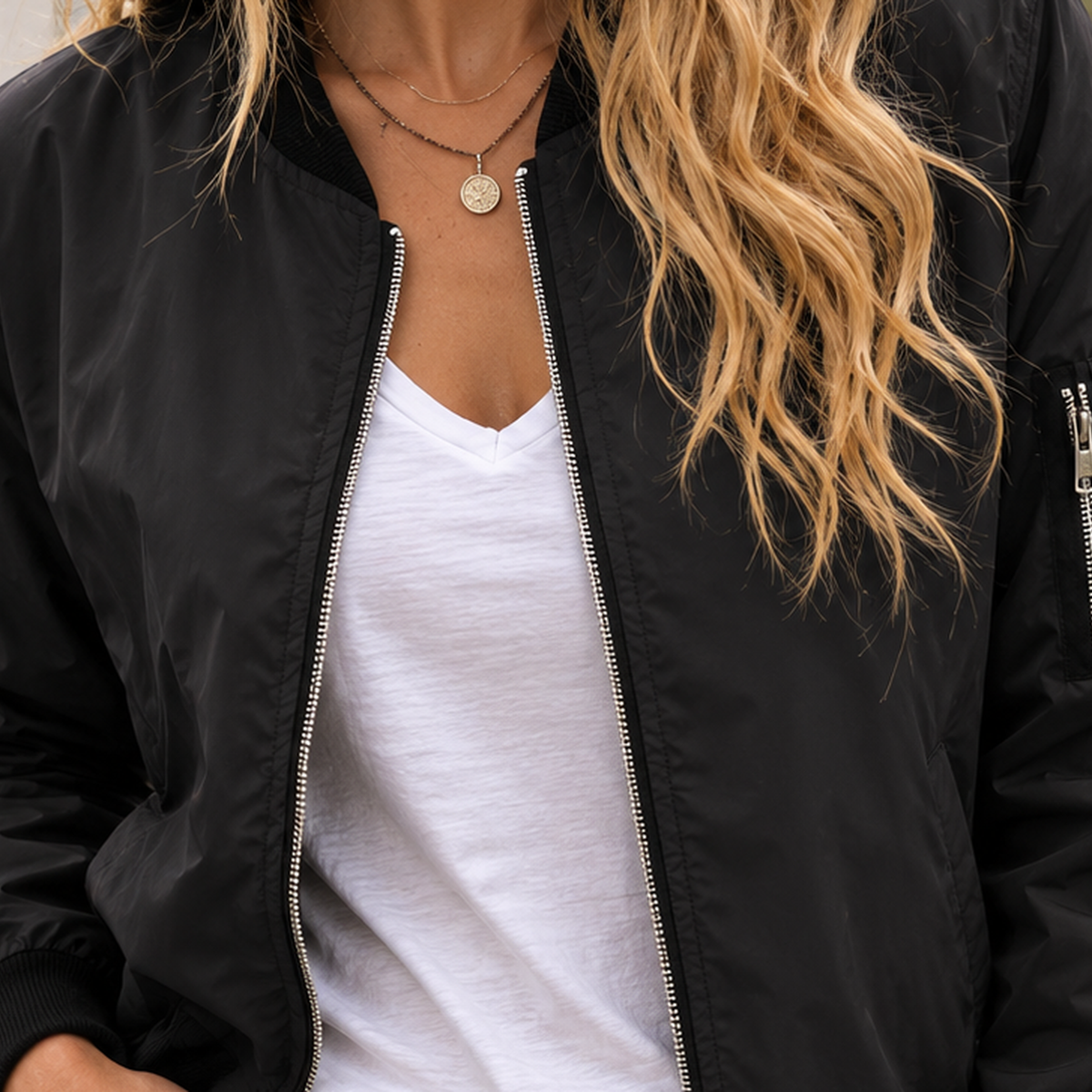 Sonia Bomber Jacket - Lead Product Detail