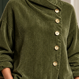 Paige Asymmetric Corduroy Top - Lead Product Detail