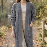 Paloma Cable Knit Cardigan - Gray