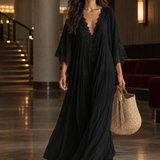 Faye Lace Maxi Dress - Black