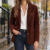 Katherine Suede Jacket - Reddish-brown