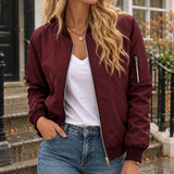 Sonia Bomber Jacket - Burgundy