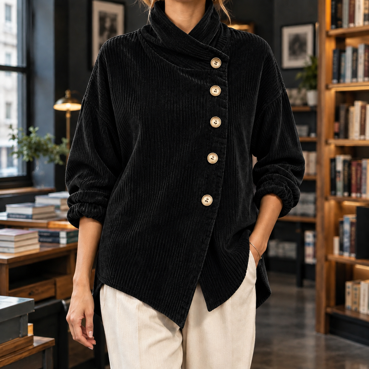 Hallie Asymmetric Jacket - Black