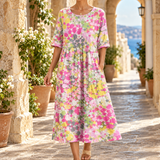 Marissa Gathered Midi Dress - Glittery