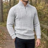 Octavian Cable Knit Sweater - Gray