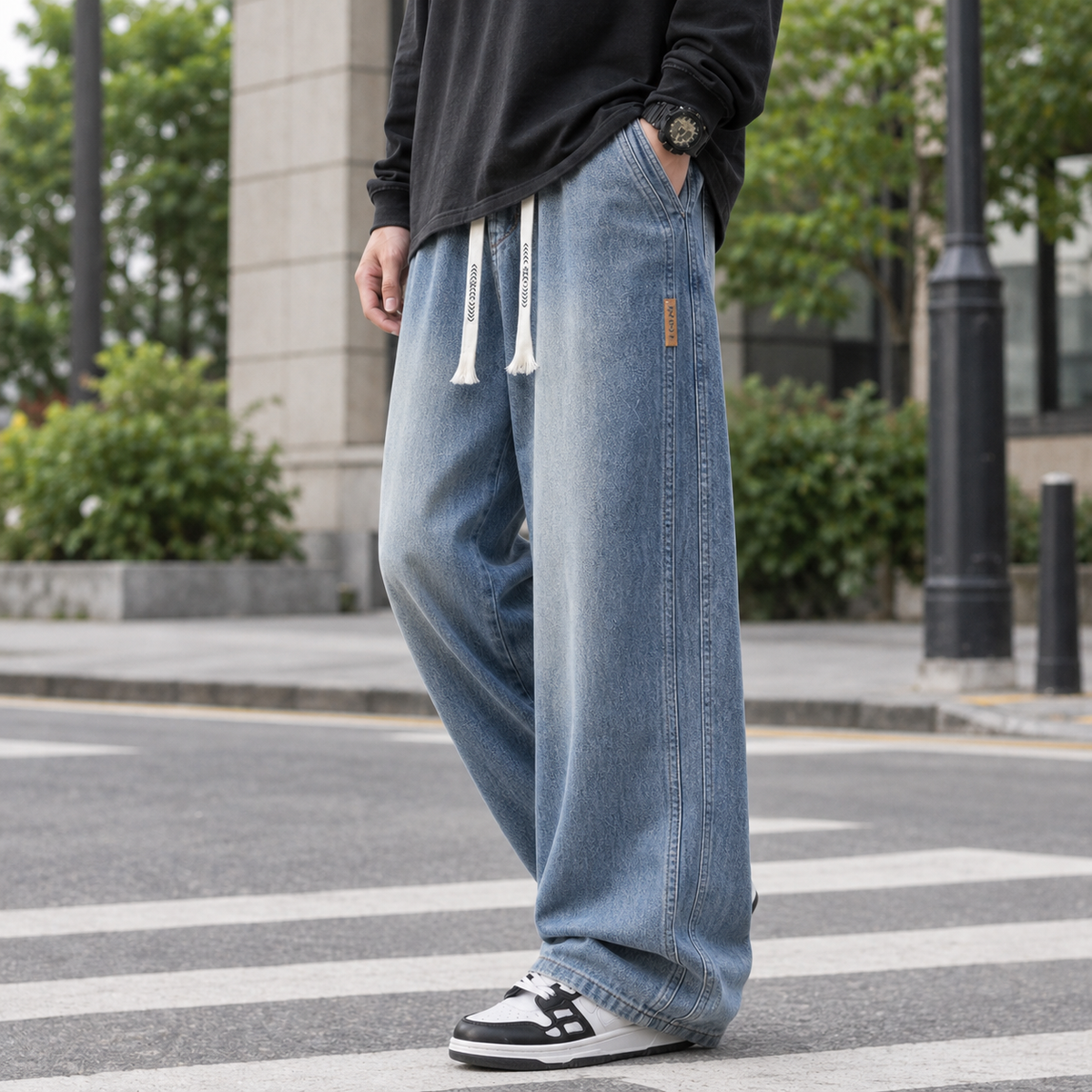 Ignatius Wide Leg Pants - Vintage Blue