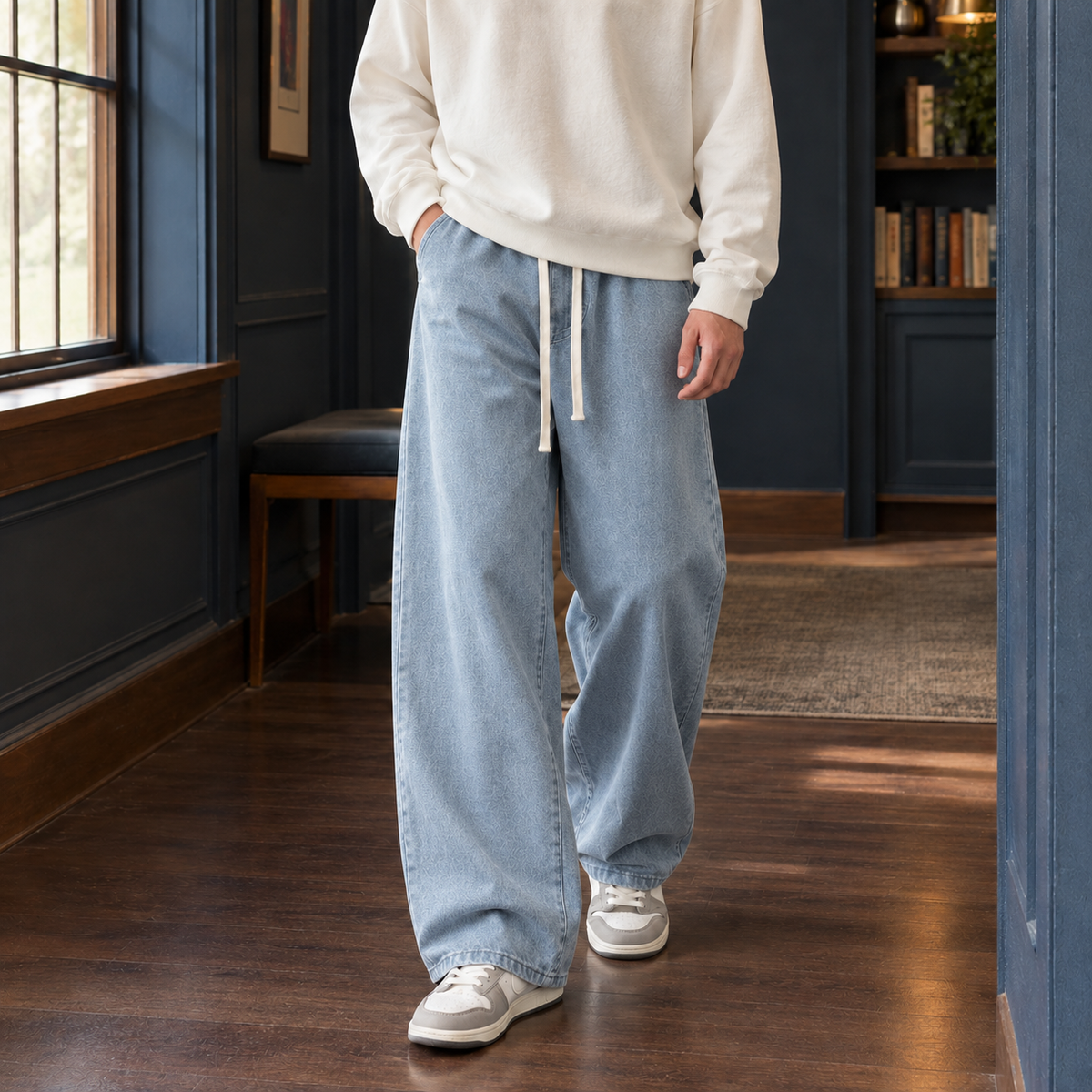 Austin Wide Leg Pants - Light Blue