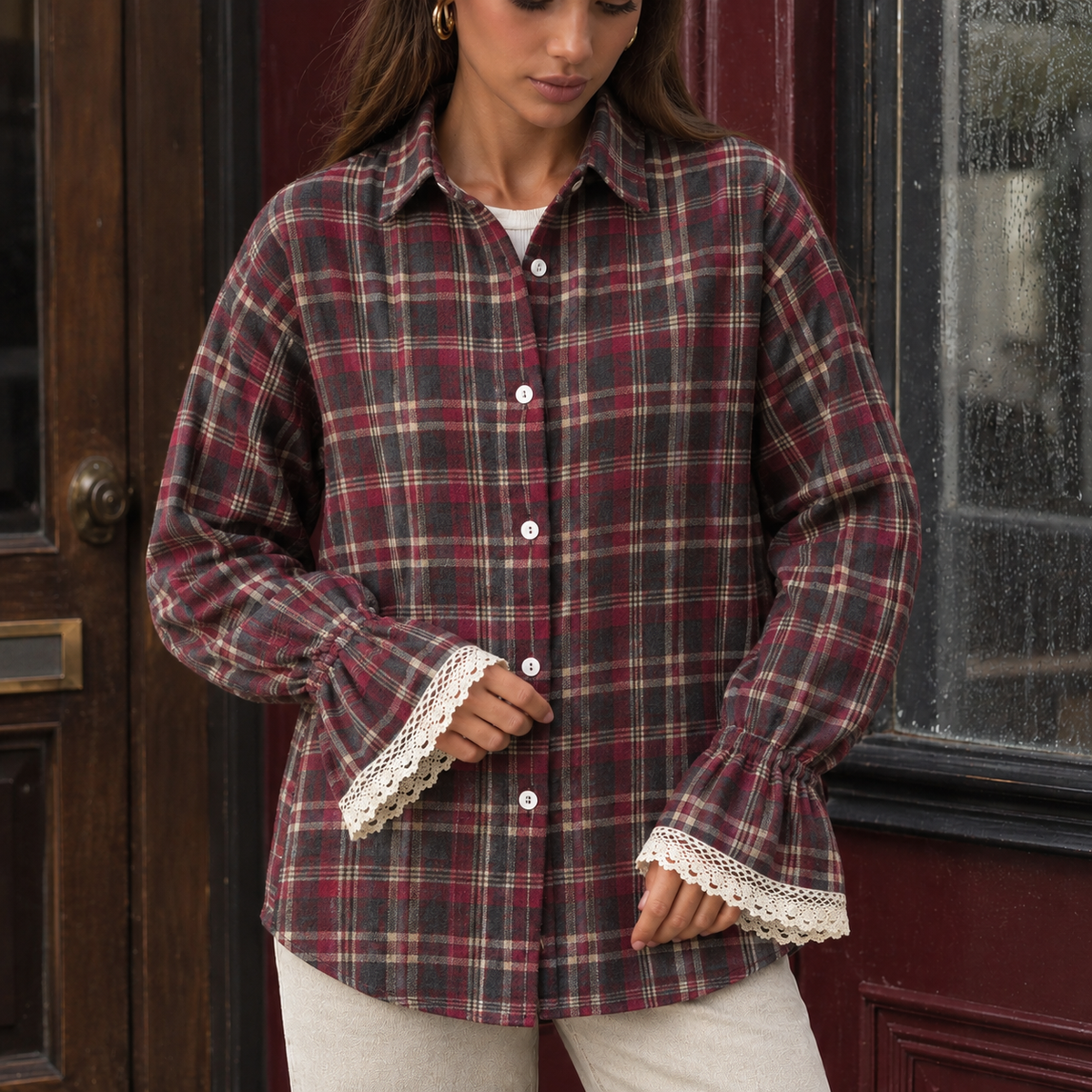 Selena Plaid Shirt - Red