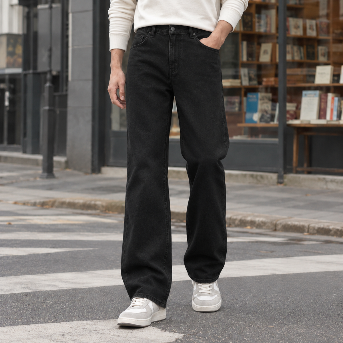 Thomas Straight Leg Jeans - Black