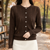 Lorelei Pointelle Cardigan - Brown