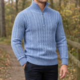 Octavian Cable Knit Sweater - Blue