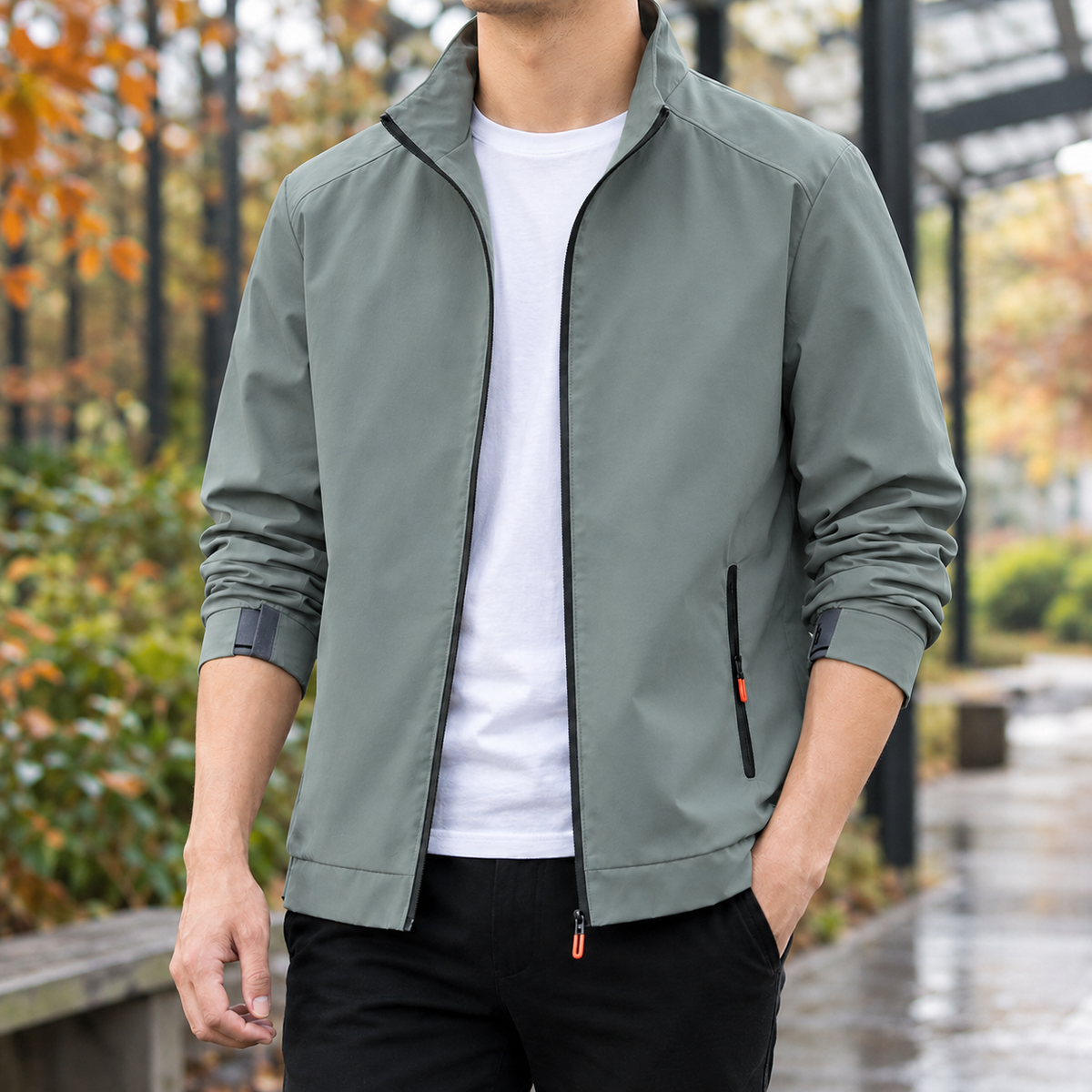 Simeon Zip Jacket - Bean Ash