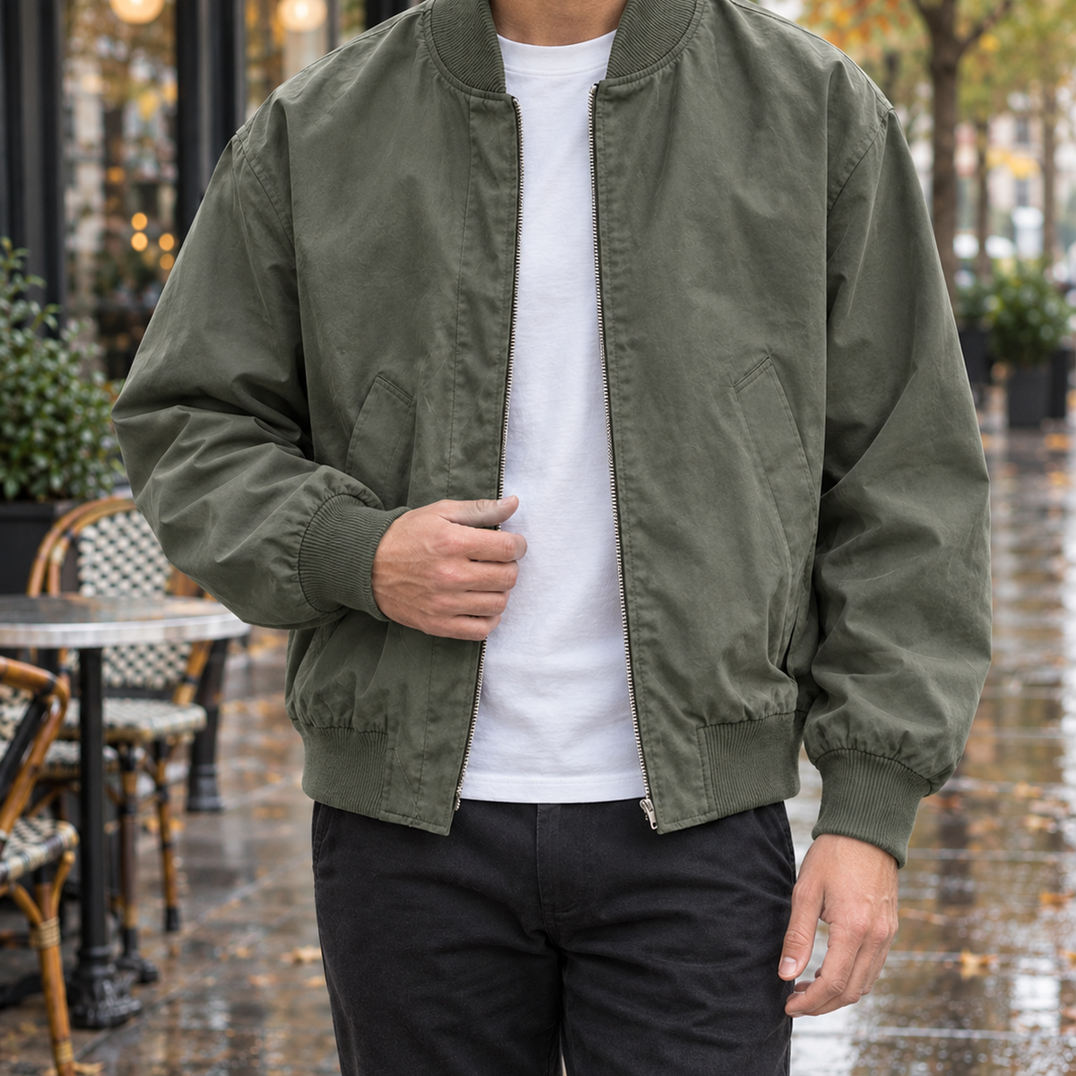 Magnus Bomber Jacket - Military Green