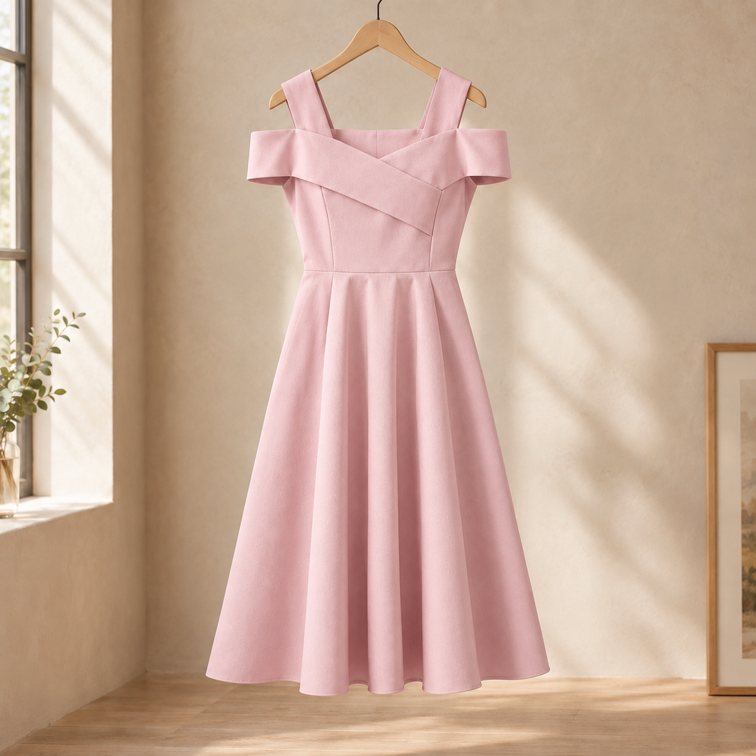 Eliana Crossover Dress - Pink