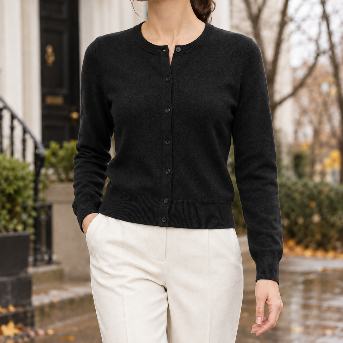 Miriam Merino Cardigan - Black