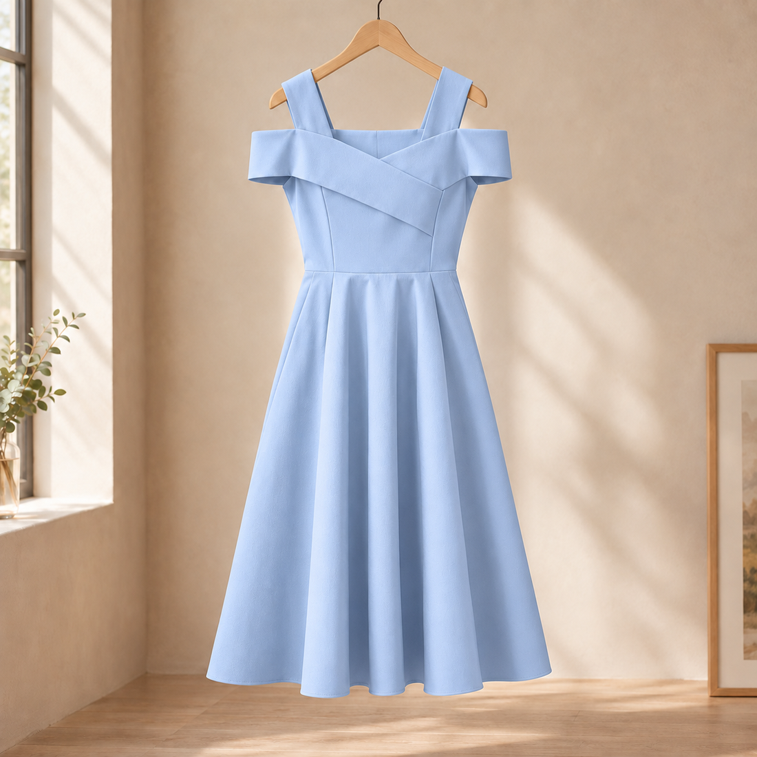 Eliana Crossover Dress - Blue