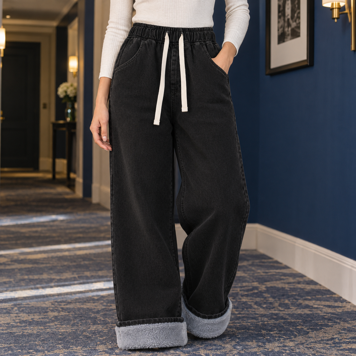 Heidi Wide Leg Pants - Black ~