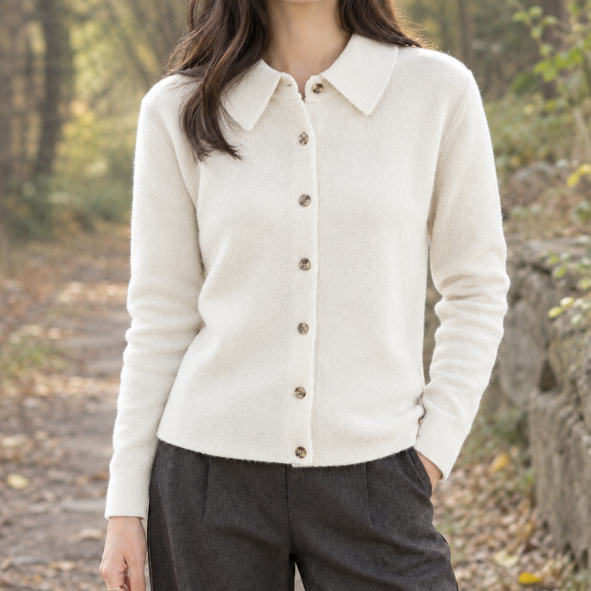 Leonie Cashmere Cardigan - Ivory