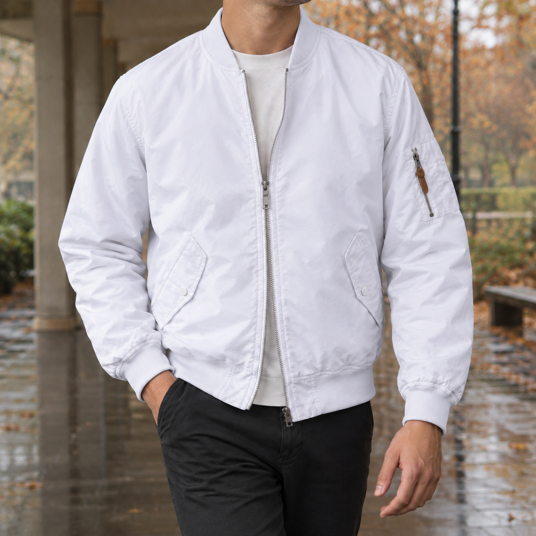 Oberon Bomber Jacket - White