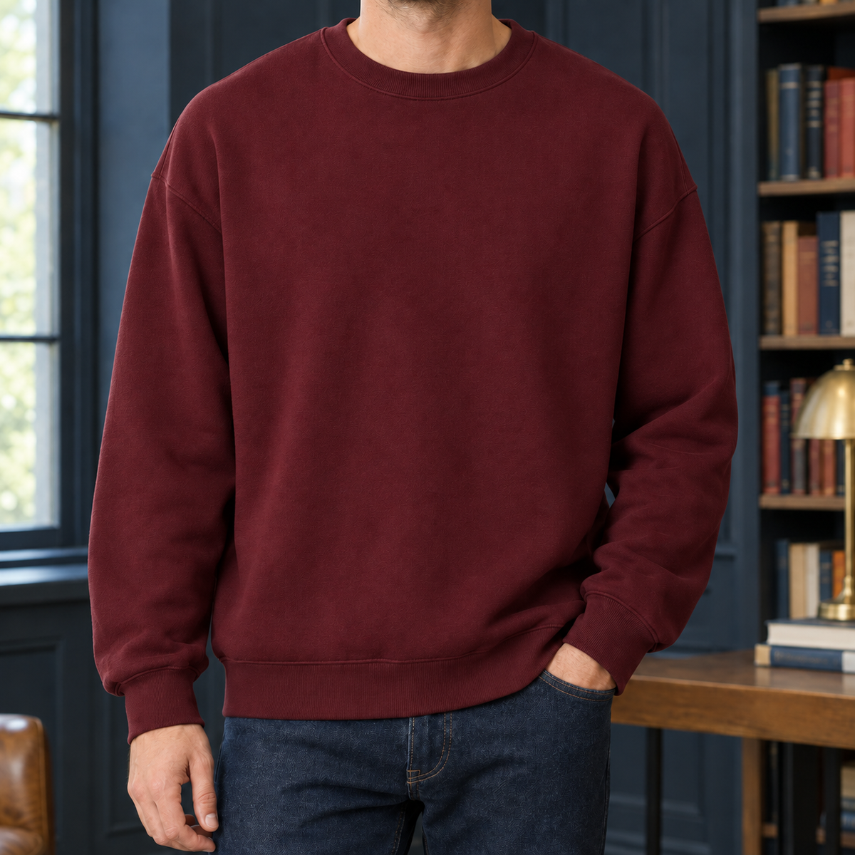 Wyatt Crewneck Sweater - Burgundy