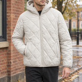 Henry Quilted Hooded Jacket - Off White