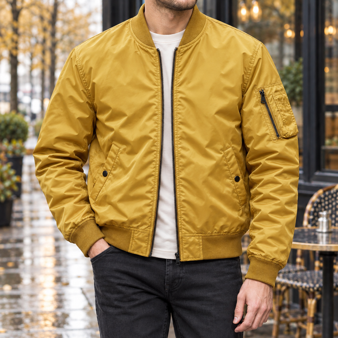 Armand Bomber Jacket - Yellow