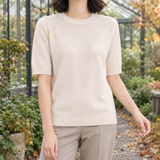 Valentina Crew Neck Sweater - Beige